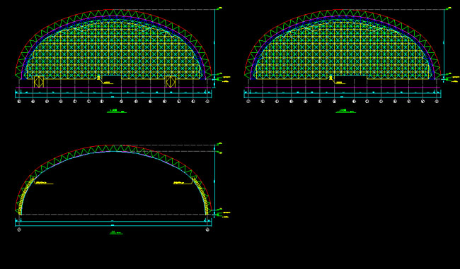 桐乡跨度110米，拱高35_7米煤棚网架